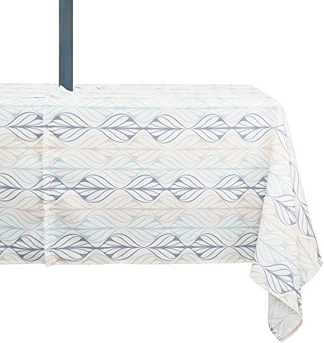 Outdoor Tablecloth with Umbrella Hole and Zipper, Patio Table Covers for Spring/Summer, Machine Washable Outdoor Party/Picnic Rectangle Table Cloth 60 x 102 in by Rodvnyh