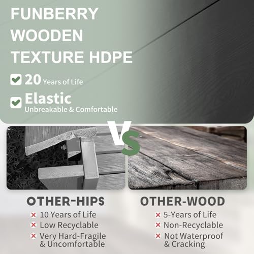 FUNBERRY Outdoor Dining Chairs Set of 4, HDPE Patio Chairs for Outside - Image 5