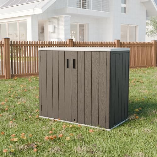 HOMSPARK Outdoor Storage Shed 37 Cu.Ft, All-Weather Resistant Resin Garden Sheds & Outdoor Storage Clearance with Floor, Double-Layer Plastic Tool Sheds for Patio, Garden & Lawn (Black) - Image 6