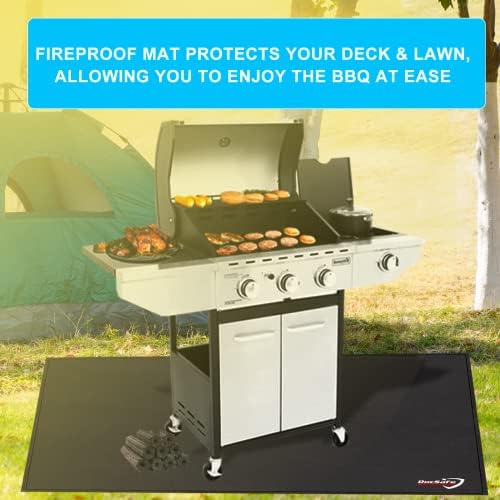 DocSafe 48 x 36 inches Under Grill Mat,Large 4 Layers Fire Pit Mat,Fireproof Mat Heat Insulated Protector for Deck,Patio,Grass,Smoker,BBQ,Reusable Oil-Proof and Waterproof Indoor Fireplace Pad - Image 3