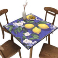 Square Fitted Table Cloth, Lemon and Tile Pattern Printed on Polyester Table Covers for Card Tables, Perfect for Everyday Use Home Decor, Fit for 54" x 54" Square Tables by JRBSZMI2