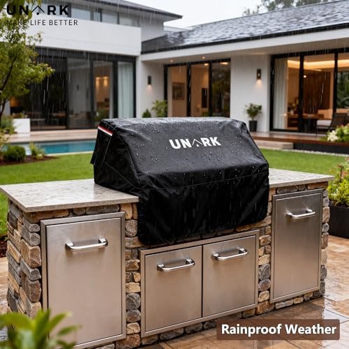 Built-in Grill Cover for Outdoor Grill, 32 Inch Island BBQ Covers for Outside Kitchen Grill Covers Heavy Duty Waterproof with Plush Lining (32" W x 26" D x 24" H Inches, Black) - Image 4