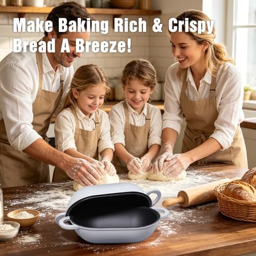 2.5 QT Enameled Cast Iron Sourdough Bread Oven, Loaf Pan with Lid - Image 2