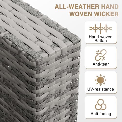 Aoxun Patio Furniture Sets, 8-Piece Outdoor Patio Furniture with 44'' Propane Gas Firepit Table, Wicker Outdoor Conversation Set Sectional Sofa for Backyard, Poolside, Garden - Image 5