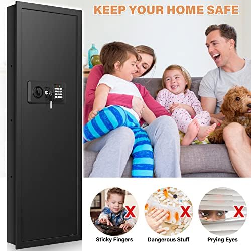 Black 43.3" Tall Fireproof Wall Safe Between Studs 16" Centers - Image 6