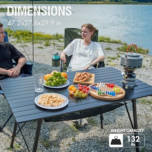 Portal Camping Table, Folding Aluminum Table with Carry Bag for Outdoor Use - Image 2