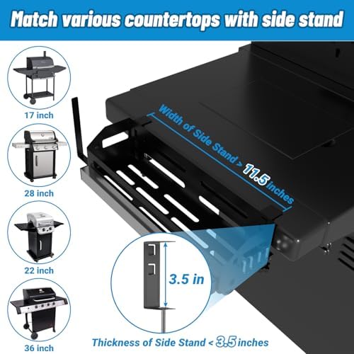 Griddle Caddy for Blackstone Griddles 17"/22"/28"/36"/Prep Cart, Space Saving Blackstone Griddle Accessories, BBQ Grill Storage Organizer with Magnetic Tool Holder & Paper Towel Holder & J-Hooks - Image 5