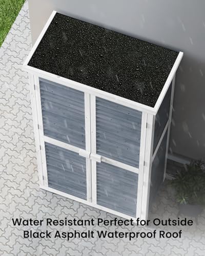 Bealife 63.2" Outdoor Storage Cabinet with Double Doors - Grey - Image 3