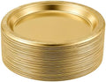 Plastic Plates 9 Inch Plastic Solid Round Party Dessert Dinner Plates for Weddings Party BBQs Birthday Camping and Anniversary (50, Gold) by Unknown
