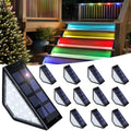 PATIOWIN 12 Pack Solar Step Lights for Outside, 24 LEDs Solar Stair Lights Waterproof IP65, Solar Deck Lights Outdoor Decor for Garden, Porch by PATIOWIN
