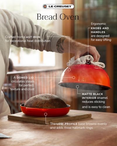 Le Creuset Enameled Cast Iron Round Bread Oven, 9.5 inch, Nectar - Image 5
