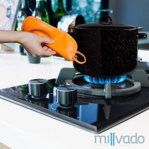 Millvado Granite 12 Qt Stockpot, Nonstick Soup Pot With Lid, Speckled Enamel Ware Cookware, Large Stock Pot For Boiling and Cooking, Big Granite Cooking Pot for Stovetop, Campfire, Outdoor Stove - Image 2