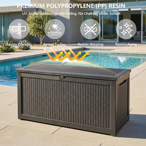Outdoor Storage Box,320 Gallon Waterproof Deck Box [Upgraded 3.0] - Image 4