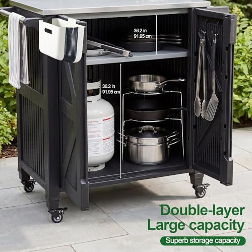 Nice C Grill Cart with Wheels, Outdoor Kitchen Island for Blackstone - Image 7