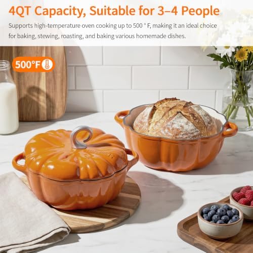 4-Quart Cast Iron Dutch Oven with Lid, Dual Handle - Image 3