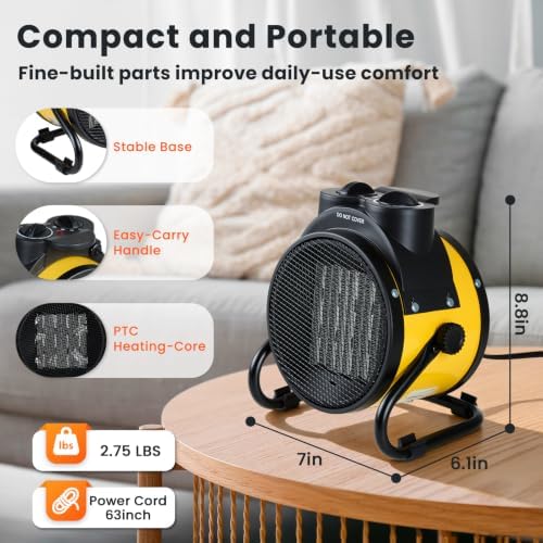 Outdoor Heater for Patio, 1500W PTC Ceramic Electric Space Heater - Image 2
