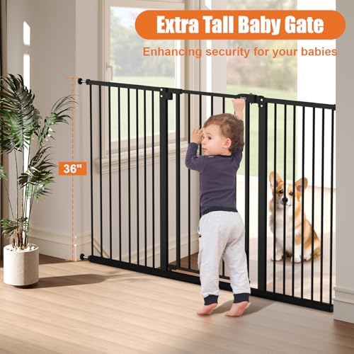 keny 36" Extra Tall Baby Gate for Stairs, 29"-55" Wide Auto Close Dog Gate - Image 2