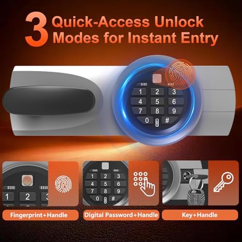 Biometric 10-15 Long Gun Safe, Quick Access Gun Safe for Rifles and Pistols with Handle, Gun Cabinet with LED Light and Internal Cabinet, Easy Assembly Gun Locker - Image 3