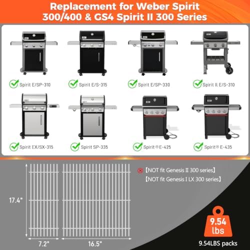 17.5" Grill Grates for Weber Spirit 300/400 & GS4 Spirit II 300 Series - Image 2