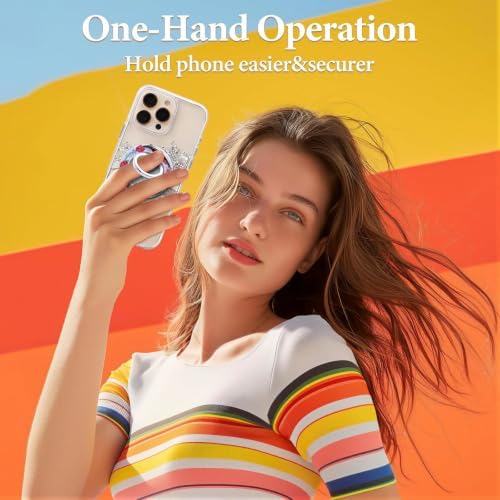 Magnetic Phone Ring for MagSafe Grip, Super Magnet Twinkle Design Ring Holder Stand, MagSafe Accessory for iPhone 17/16/15/14/13 Pro Max Plus，Rose Garland - Image 4