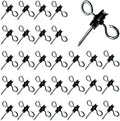 30 Pack Electric Fence Gate Handle Screw in Insulated Anchor Insulators with Double Hook / 2-Rings for Electric Fence Wood Post and Electric Fence Gate Livestock Fence Agricultural Fencing and Pasture by EFencSolv