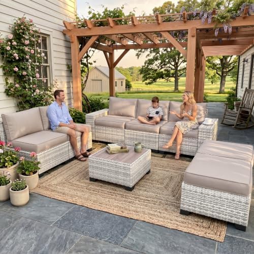 Outdoor Patio Furniture Set PE Wicker Rattan Outdoor Sectional Sofa by MuphyersPatioFurniture