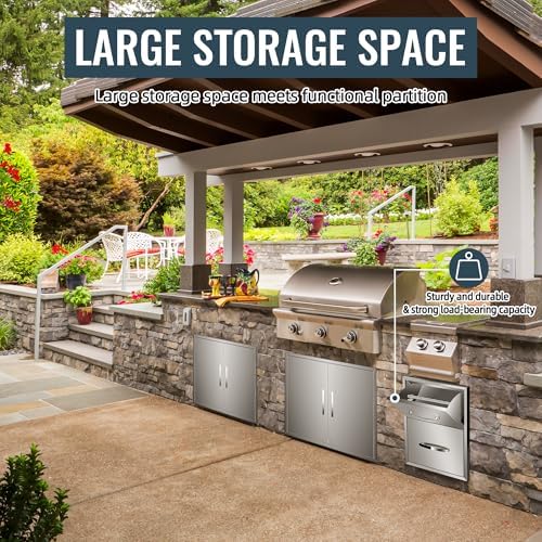 Outdoor Kitchen Drawers Stainless Steel, BBQ Drawer Inserts for Built-in Patio Grill Station, Outdoor Kitchen Cabinets Drawer, 16''W x 20''H x 20''D - Image 6