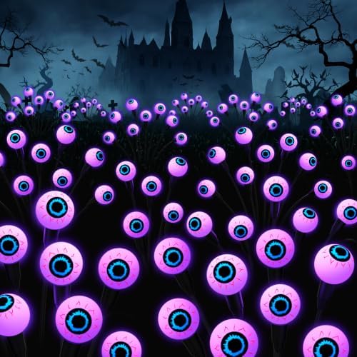 Halloween Decorations Outdoor, 6Pack 48 LEDs Solar Eyeball Lights by Cnuoky