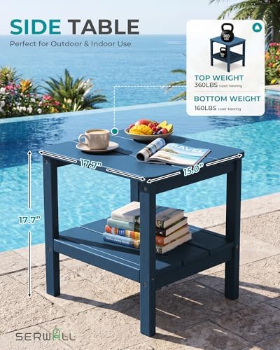 SERWALL Double Layer Adirondack Side Table with Umbrella Hole - Image 6