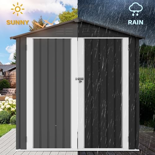 DWVO 6x4ft Outdoor Storage Shed with Secure Entrances & Vents - Image 3