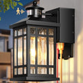 Motion Sensor Outdoor Lights with GFCI, Modern Black Dusk to Dawn Outdoor Lighting, Upgraded Motion Sensor Outside Lighting for House Patio Garage, Adjustable Sensitivity and Time, Hardwired by OPAXIS