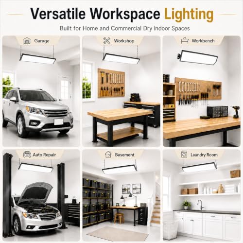 LED Shop Lights, 125W 17500LM Double-Sided Linkable Garage Lighting 4 Pack - Image 6