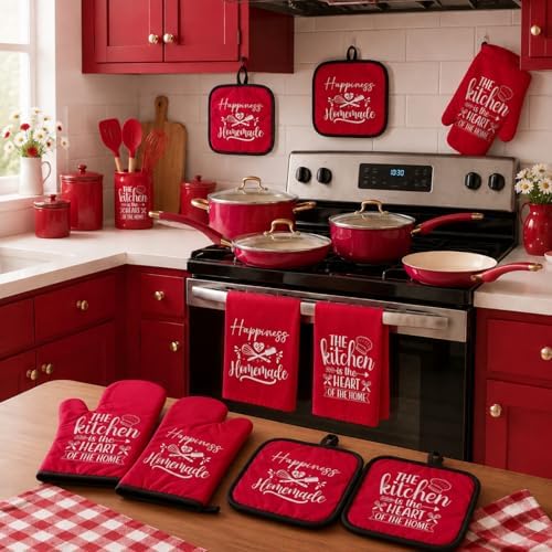 Sratte 6 Pcs Kitchen Decor Accessories Set, Kitchen, Red - Image 2