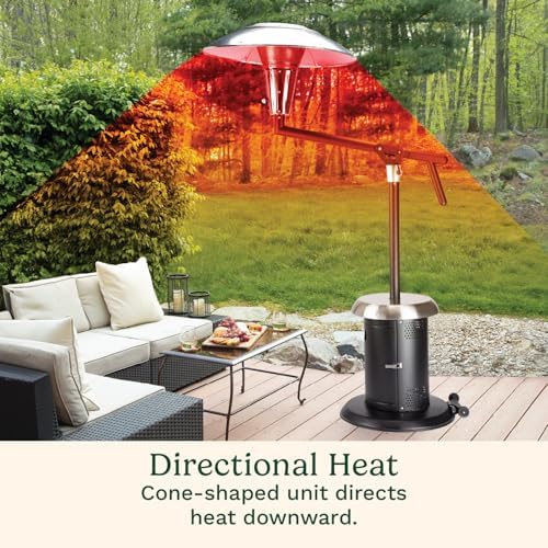 Cuisinart Perfect Position Propane Patio Heater, 38,200 BTU Powerful Directional Stainless Steel Outdoor Heater with Hidden Tank and Drink Table, Swivel Arm and Reflective Heat Shield - Image 5