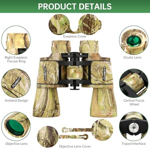20x50 High Powered Binoculars for Adults, Waterproof Binoculars with Low Light Vision for Bird Watching Hunting Camping Travel Cruise Hiking Sports Stargazing, Birthday Gifts for Men - Image 2