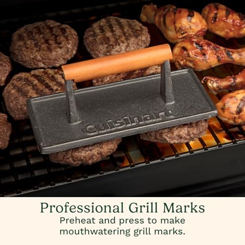 Cuisinart Burger Press with Wooden Handle, Cast Iron, Rectangle - Image 4