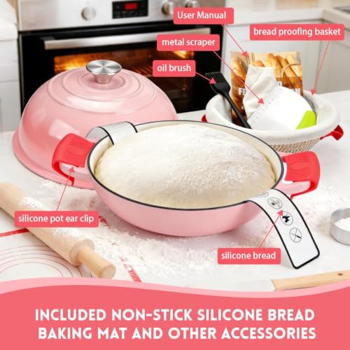 GGC 6QT Sourdough Dutch Oven Kit, 7-Piece Enameled Cast Iron Bread Oven - Image 2