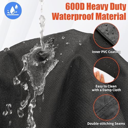iCOVER Grill Cover 58 inch, BBQ Grill Cover for Outdoor Grill, 600D Heavy Duty Waterproof BBQ Cover, Anti-UV and Rip-Proof Barbecue Cover, Gas Grill Cover for Weber, Char-Broil, Nexgrill, etc - Image 4