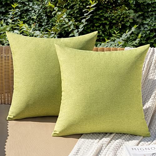 MIULEE Decorative Outdoor Pillow Covers Euro Waterproof 24x24 Moss Green by MIULEE