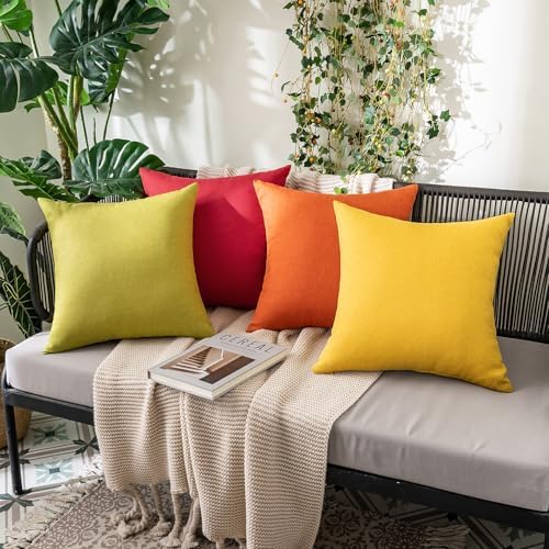 MIULEE Decorative Outdoor Pillow Covers Waterproof 18x18 Mustard Yellow - Image 4