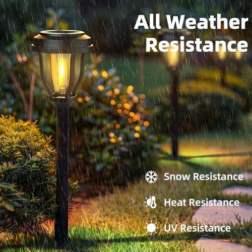 DERAYSION Solar Lights Outdoor, LED Solar Pathway Lights Garden Lights - Image 3