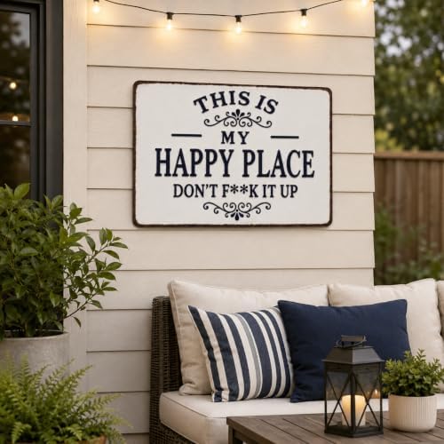 BHOKEM Funny Garden Sign My Happy Place Vintage Tin Sign 8x12 INCH - Image 7