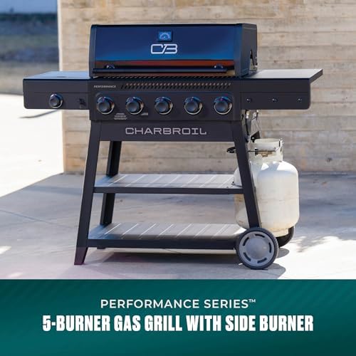 Charbroil Performance Series 5-Burner Gas Grill Cart with Side Burner, Black - 463254125 - Image 2