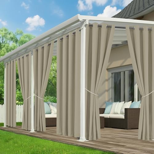 Patio Curtains Outdoor Waterproof, 6-Panels, Privacy Drapes by RichSets