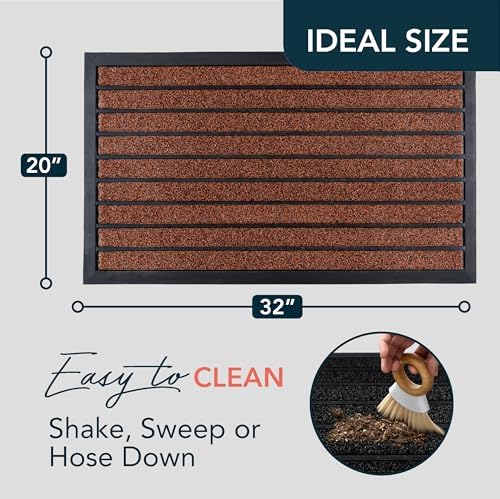 ubdyo Extra Durable Door Mat Outside Entrance (32" x 20", Bright Burgundy) - Image 2
