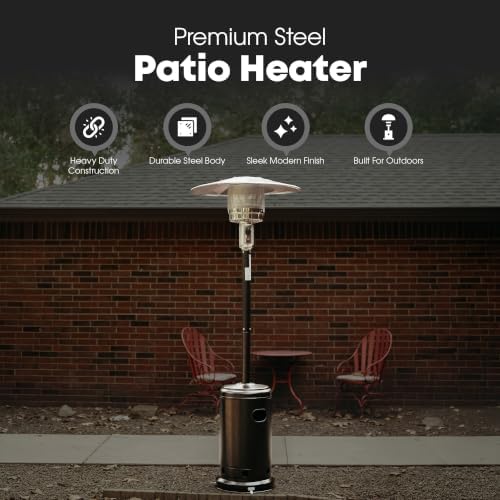 GasOne PH-8000A 50,000 BTU Outdoor Propane Heater for Patio with Wheels - Image 2