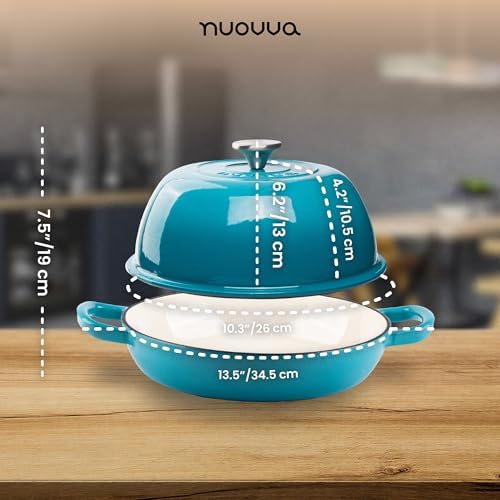 Enamelled Cast Iron Dutch Oven Pot – Dutch Oven For Sourdough Bread Baking – Cast Iron Bread Pot – Blue, 6 Quarts, 26cm – by Nuovva - Image 2