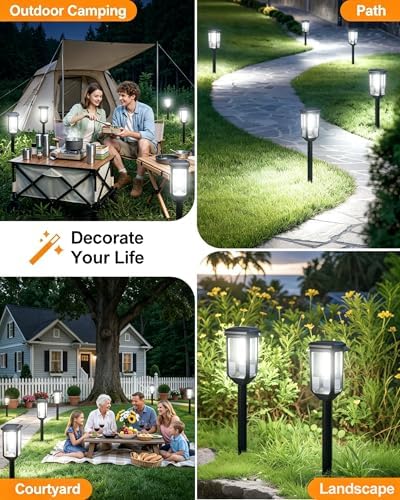 Tenmiro Solar Pathway Lights Outdoor 2 Pack, Bright Solar Garden Lights - Image 7