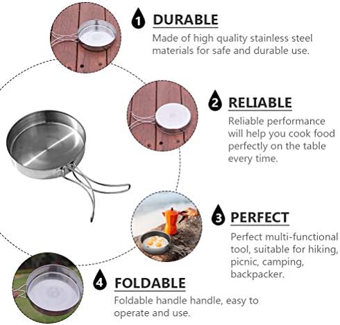 VANZACK Outdoor Pan Camping Cooking Pot Backpacking Cookware Outdoor Cookware Cooking Pan Camp Bbq Frying Portable Cutlery Cooking Utensil Non-stick Portable - Image 4