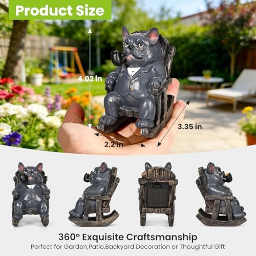 SOWSUN Solar Garden Decor Outdoor Miniature Dog Statue for Patio Yard - Image 4